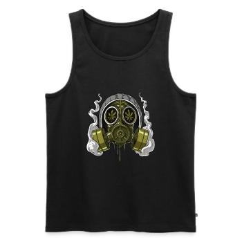 Weed Stoner Gasmaske - Männer Premium Bio Tank Top - Schwarz - Vorne - AI Model Male 178 light (178cm)