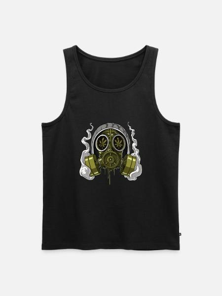 Weed Stoner Gas Mask - Men's Premium Organic Tank Top - black