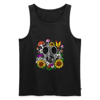 Hippie Floral Gas Maske - Männer Premium Bio Tank Top - Schwarz - Vorne - AI Model Male 178 light (178cm)