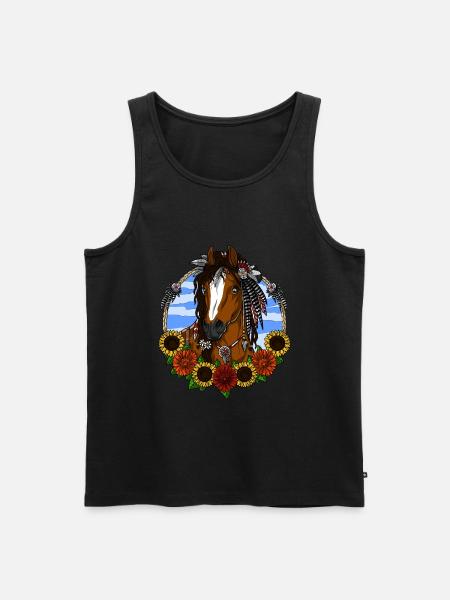 Pferd Hippie - Männer Premium Bio Tank Top - Schwarz