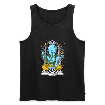 Shiva Psychedelische Meditation - Männer Premium Bio Tank Top - Schwarz - Vorne - Michal (187cm)