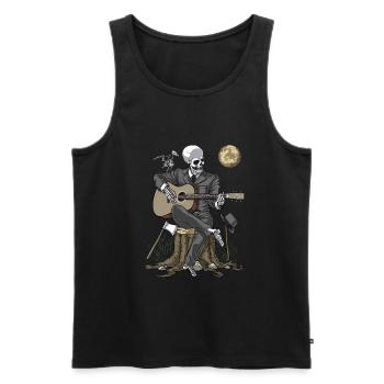Skeleton Gitarrist - Männer Premium Bio Tank Top - Schwarz - Vorne - AI Model Male 178 light (178cm)
