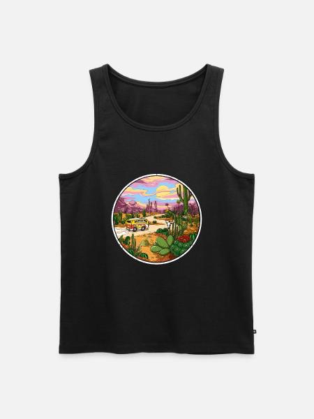 Hippie Cactus Desert Trip - Men's Premium Organic Tank Top - black