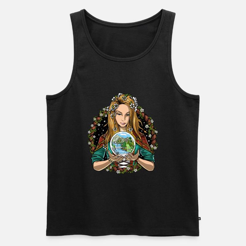 Hippie Naturschamane - Männer Premium Bio Tank Top - Schwarz