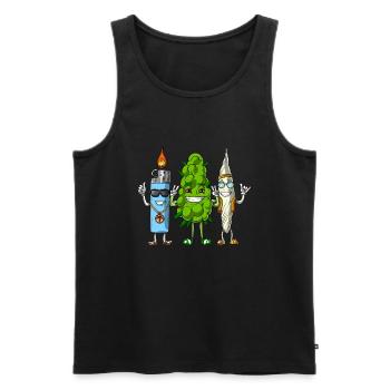 Weed Bud Lighter Joint - Männer Premium Bio Tank Top - Schwarz - Vorne - AI Model Male 178 light (178cm)