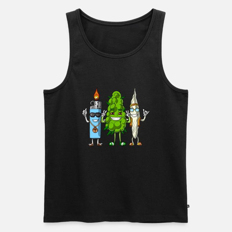 Weed Bud Lighter Joint - Männer Premium Bio Tank Top - Schwarz
