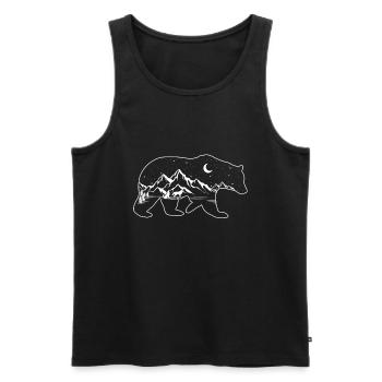 Die heulenden Wölfe und der Bär - Männer Premium Bio Tank Top - Schwarz - Vorne - AI Model Male 178 light (178cm)