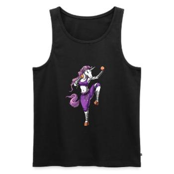 Einhorn Kickboxen Ninja - Männer Premium Bio Tank Top - Schwarz - Vorne - Michal (187cm)