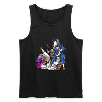 Combattants de Jiu-Jitsu licorne - Débardeur bio Premium Homme - noir - Devant - Michal (187cm)