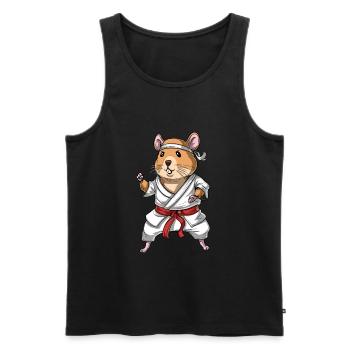 Hamster Karate - Men's Premium Organic Tank Top - black - Front - AI Model Male 178 light (178cm)