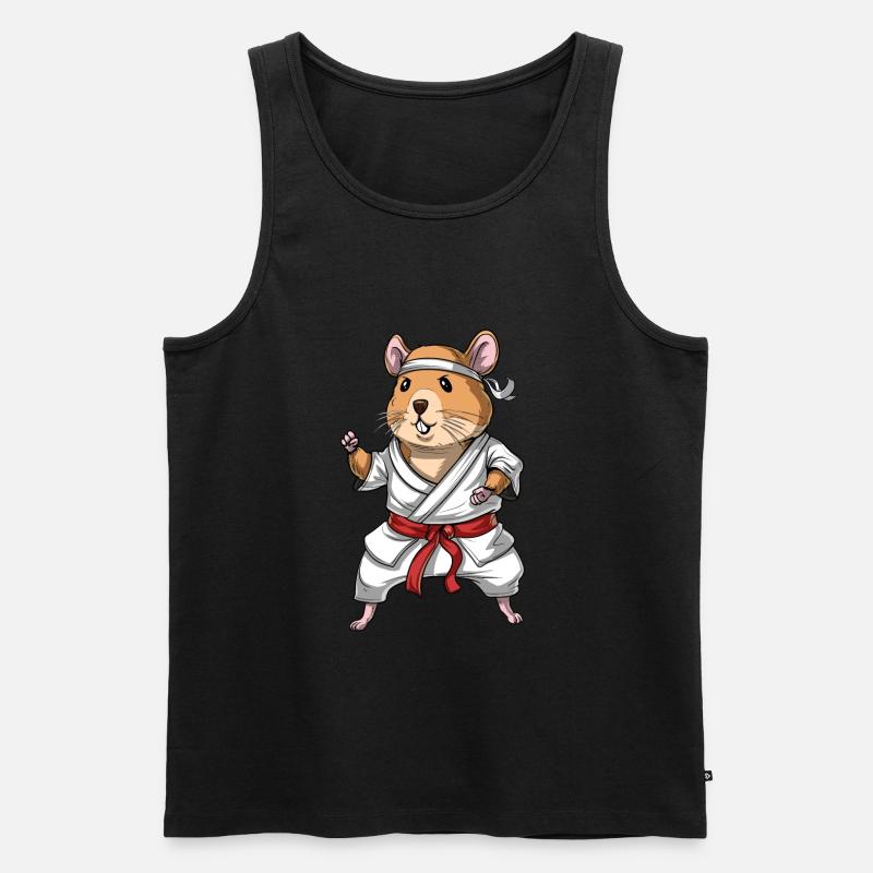 Hamster Karate - Männer Premium Bio Tank Top - Schwarz