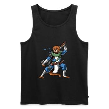 Otter Ninja - Männer Premium Bio Tank Top - Schwarz - Vorne - AI Model Male 178 light (178cm)