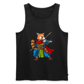 Red Panda Bear Ninja - Men's Premium Organic Tank Top - black - Front - AI Model Male 178 light (178cm)