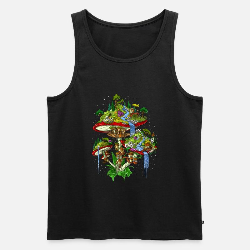 Magic Mushrooms Insel - Männer Premium Bio Tank Top - Schwarz