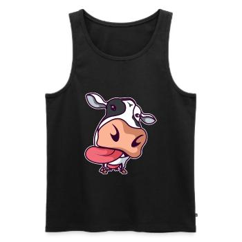 Cow farmer ranchers farm animal present topic - Men's Premium Organic Tank Top - black - Front - AI Model Male 178 light (178cm)