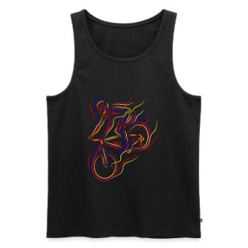 Radfahrer Malen Radfahrer MTB Radfahren Thema - Männer Premium Bio Tank Top - Schwarz - Vorne - Michal (187cm)