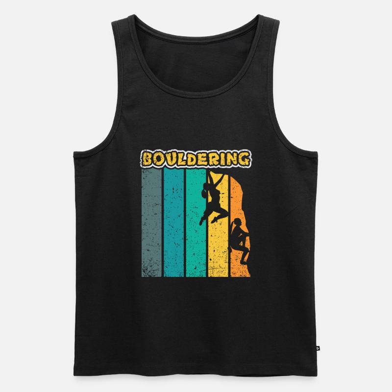 Bouldern Klettern Kletterer Boulderer Geschenk - Männer Premium Bio Tank Top - Schwarz