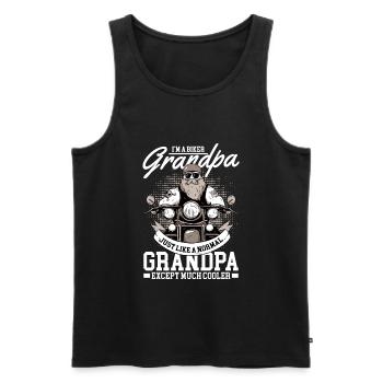 Motorcycle Grandpa Grandfather Biker Motocross Outfit - Men's Premium Organic Tank Top - black - Front - Michal (187cm)