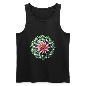 Psychedelic Peyote Cactus - Men's Premium Organic Tank Top - black - Front - AI Model Male 178 light (178cm)