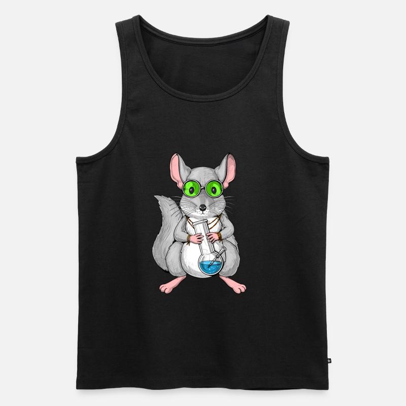 Chinchilla Rauchen Unkraut - Männer Premium Bio Tank Top - Schwarz
