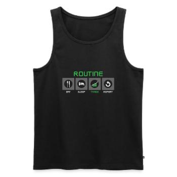 Eat sleep Trade repeat pour les traders et les fans d’actions - Débardeur bio Premium Homme - noir - Devant - Michal (187cm)