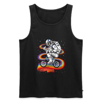 Psychedelic Astronaut Cycling - Men's Premium Organic Tank Top - black - Front - AI Model Male 178 light (178cm)