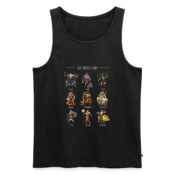 Old Norse Gods - Men's Premium Organic Tank Top - black - Front - AI Model Male 178 light (178cm)