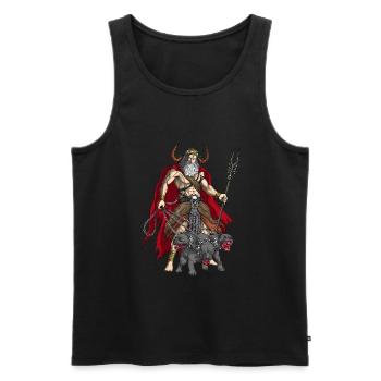 Hadès de dieu grec antique - Débardeur bio Premium Homme - noir - Devant - AI Model Male 178 light (178cm)