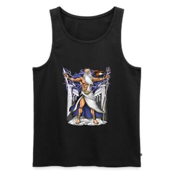 Greek God Zeus - Men's Premium Organic Tank Top - black - Front - AI Model Male 178 light (178cm)