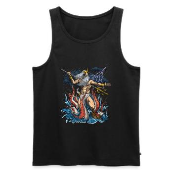 Griechischer Gott Poseidon - Männer Premium Bio Tank Top - Schwarz - Vorne - AI Model Male 178 light (178cm)