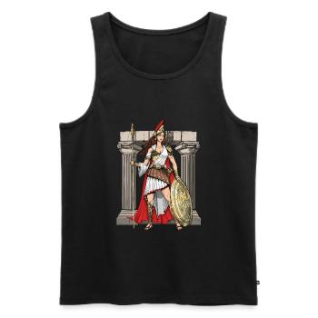 Athena Greek Goddess - Men's Premium Organic Tank Top - black - Front - AI Model Male 178 light (178cm)