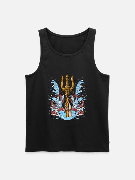 Poseidon Trident - Männer Premium Bio Tank Top - Schwarz