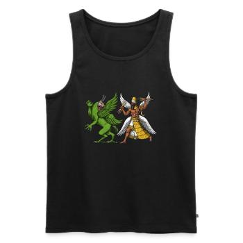Tiamat And Marduk Sumerian Mythology - Men's Premium Organic Tank Top - black - Front - AI Model Male 178 light (178cm)