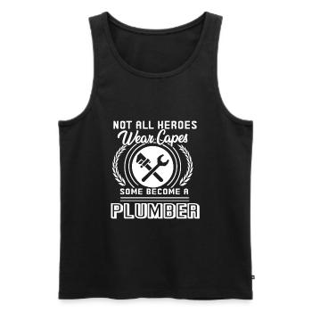 Plumber Become A Plumber - Men's Premium Organic Tank Top - black - Front - AI Model Male 178 light (178cm)
