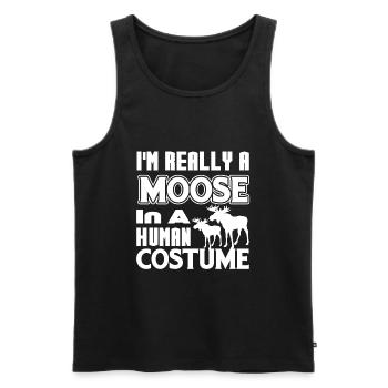 Moose I'm Really A Moose - Men's Premium Organic Tank Top - black - Front - Michal (187cm)