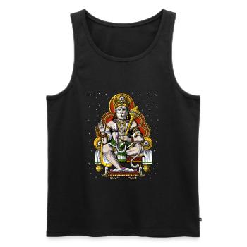 Psychedelischer Hindu-Gott Hanuman - Männer Premium Bio Tank Top - Schwarz - Vorne - AI Model Male 178 light (178cm)