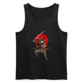 Guerrier Samouraï Démon Oni - Débardeur bio Premium Homme - noir - Devant - AI Model Male 178 light (178cm)