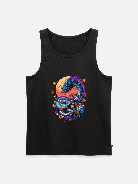 Vaporwave japansk drage - Herre Premium økologisk tanktop - sort