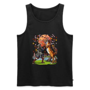 Japanese Samurai Tiger - Men's Premium Organic Tank Top - black - Front - AI Model Male 178 light (178cm)