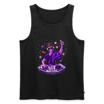 Bouddha Musique Psychédélique DJ - Débardeur bio Premium Homme - noir - Devant - AI Model Male 178 light (178cm)