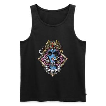 Kali Hippie Déesse de l’hindouisme - Débardeur bio Premium Homme - noir - Devant - AI Model Male 178 light (178cm)
