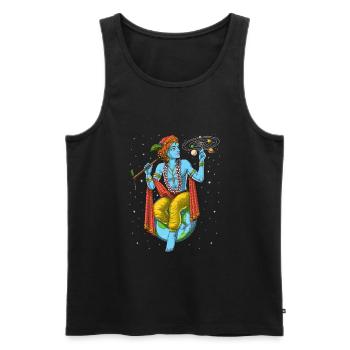 Seigneur hindou Krishna - Débardeur bio Premium Homme - noir - Devant - AI Model Male 178 light (178cm)