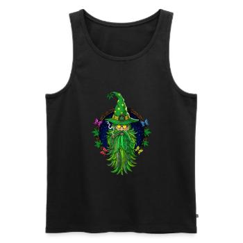 Weed Wizard Stoner - Men's Premium Organic Tank Top - black - Front - AI Model Male 178 light (178cm)