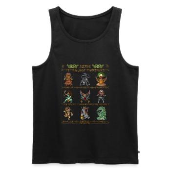 Ancient Aztec Mythology Monsters - Men's Premium Organic Tank Top - black - Front - Michal (187cm)