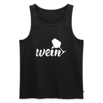 Wein, weiß - Männer Premium Bio Tank Top - Schwarz - Vorne - Michal (187cm)