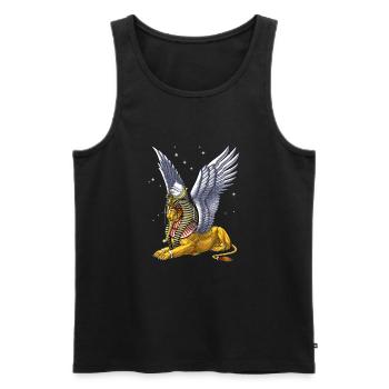 Sphinx aus der altägyptischen Mythologie - Männer Premium Bio Tank Top - Schwarz - Vorne - AI Model Male 178 light (178cm)
