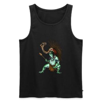 Aztekischer Kriegergott Cueyatl - Männer Premium Bio Tank Top - Schwarz - Vorne - Michal (187cm)