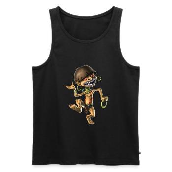 Aztec Mythical Creature Chaneque - Men's Premium Organic Tank Top - black - Front - AI Model Male 178 light (178cm)