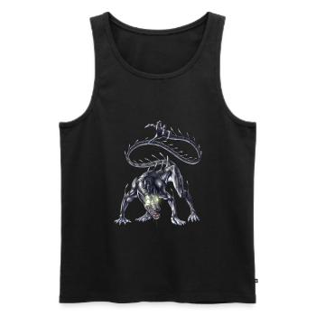 Créature mythique aztèque Ahuizotl - Débardeur bio Premium Homme - noir - Devant - Michal (187cm)