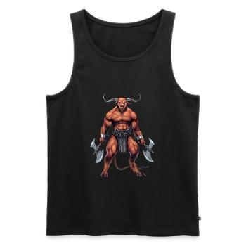 Griechische Mythologie Gottheit Minotaurus - Männer Premium Bio Tank Top - Schwarz - Vorne - AI Model Male 178 light (178cm)